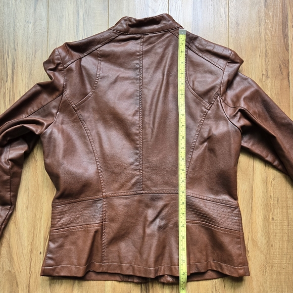Bernardo Brown Faux Lether Jacket womens size medium - Picture 4 of 5